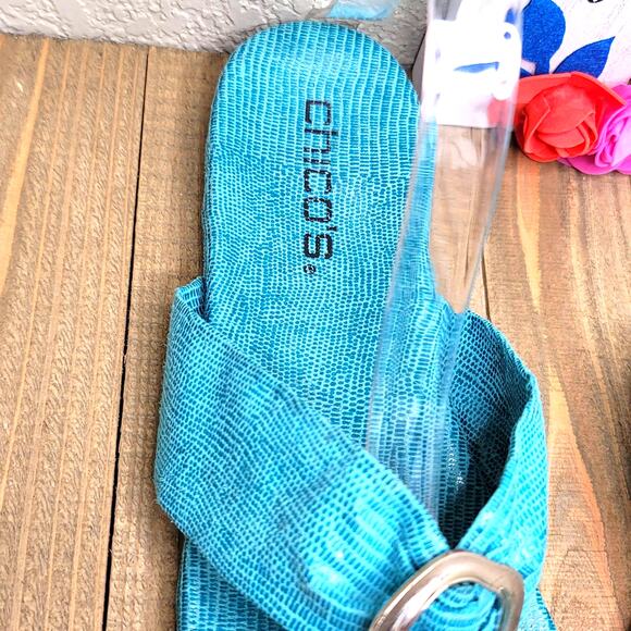 Chico's Circuitry Lizard Thong Sandals 8 - Picture 3 of 5